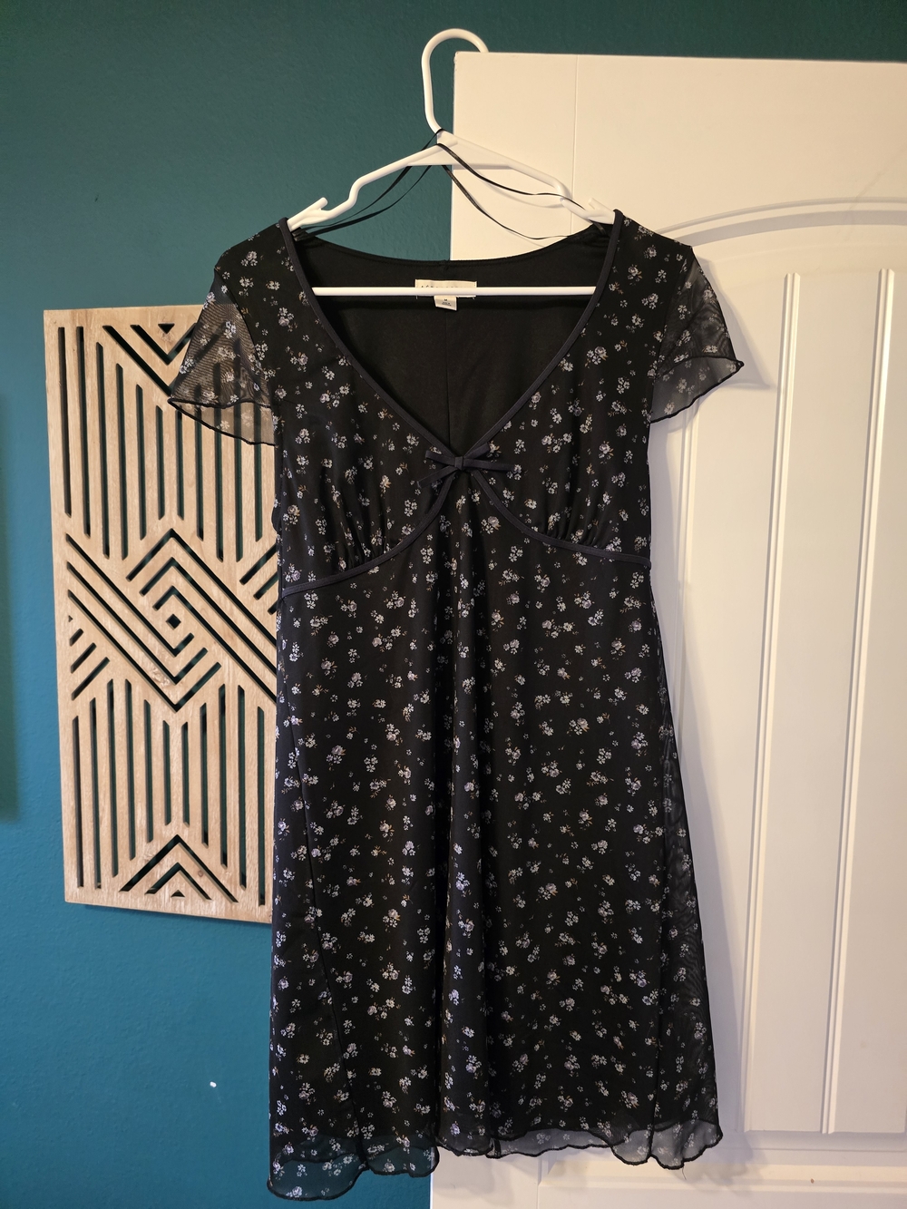 Aeropostale Black Floral Mesh Mini Dress